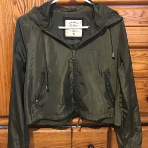 Ci Sono Olive Green Hooded Jacket